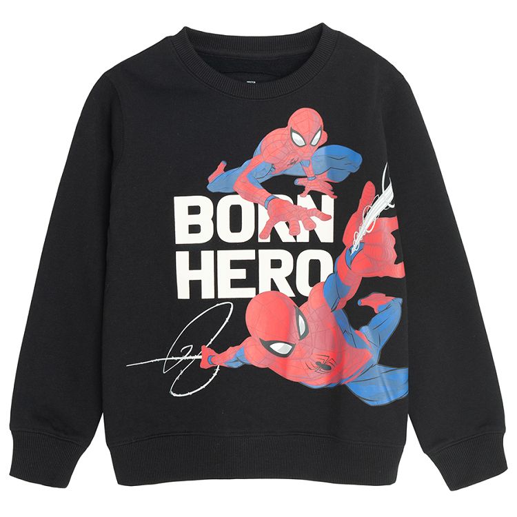 Spiderman black BORN HERO sweatshirt