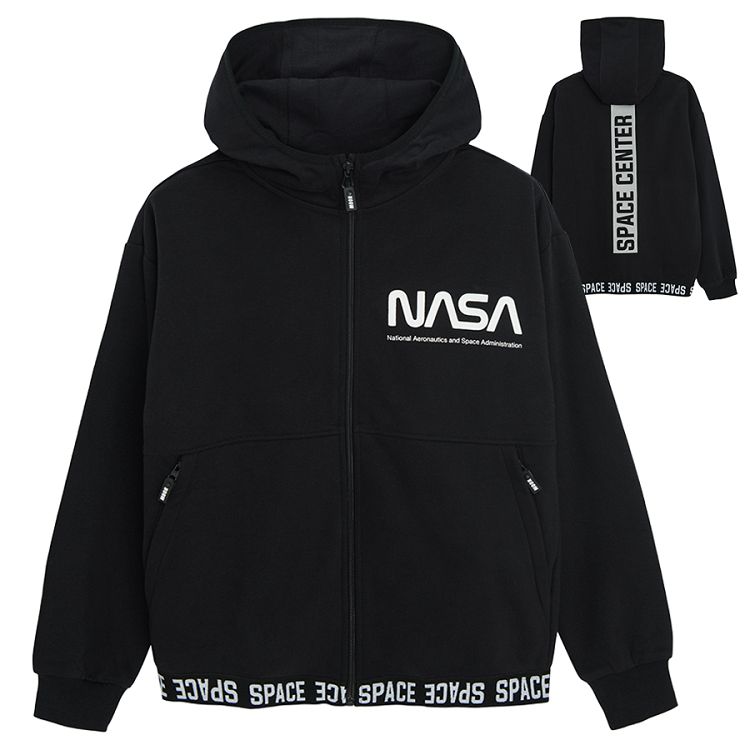 Black zip through hooded sweatshirt