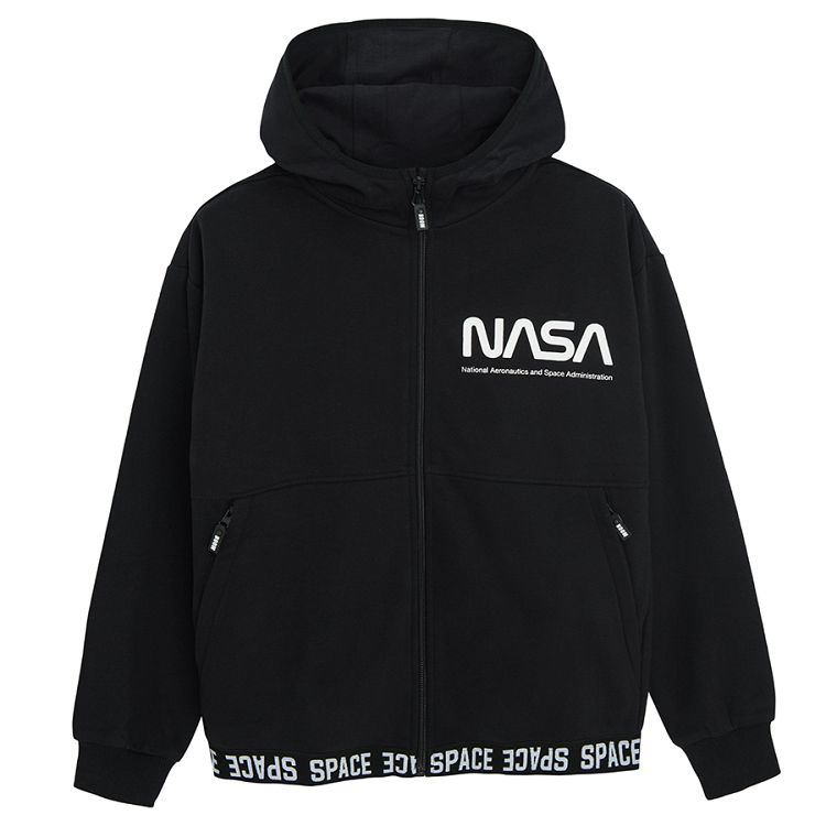 Black zip through hooded sweatshirt