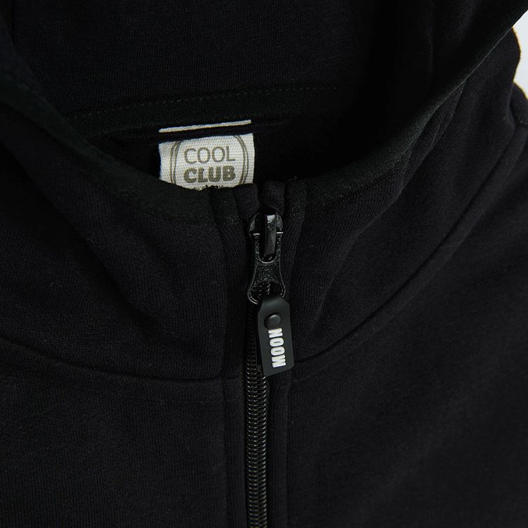 Black zip through hooded sweatshirt