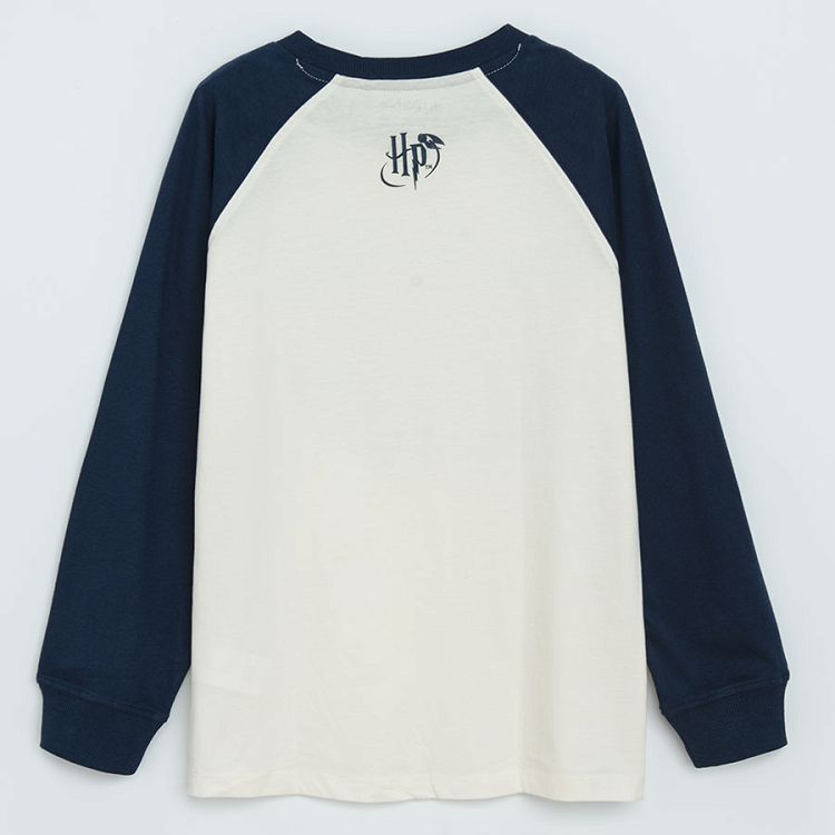 Harry Potter white with blue sleeves sweatshirt