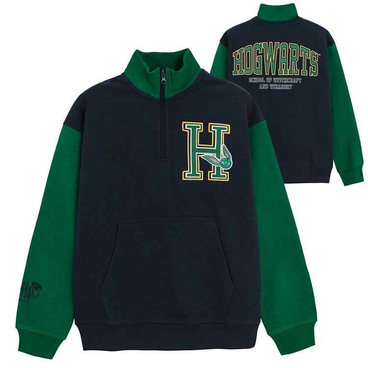 Harry Potter blue with green sleeves sweatshirt