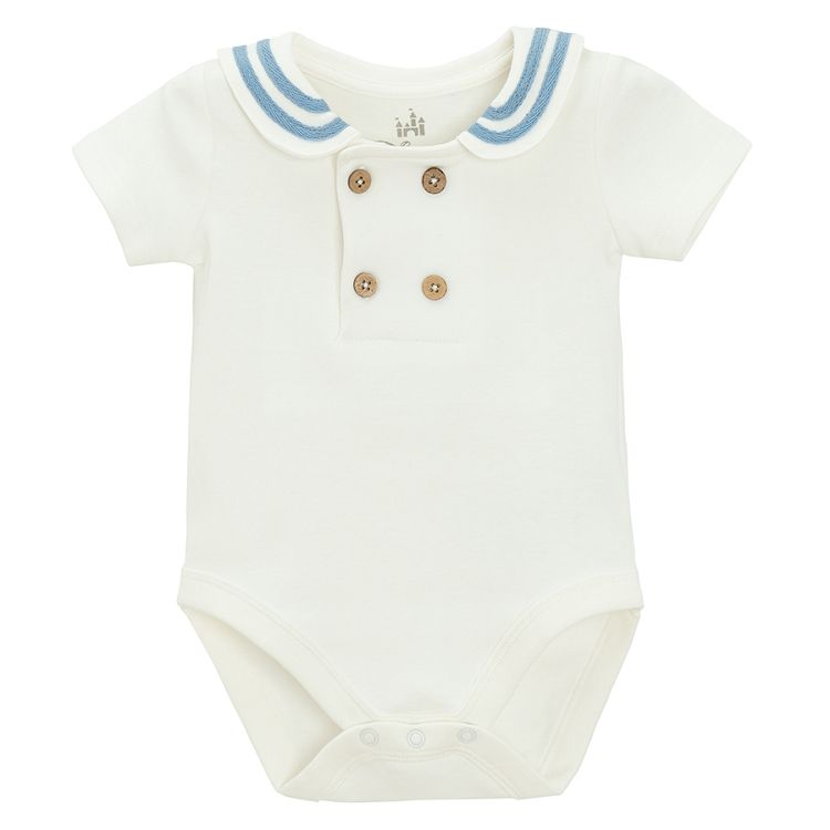 Donald Duck navy style short sleeve bodysuit and blue shorts set- 2 pieces