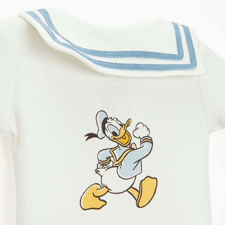 Donald Duck navy style short sleeve bodysuit and blue shorts set- 2 pieces