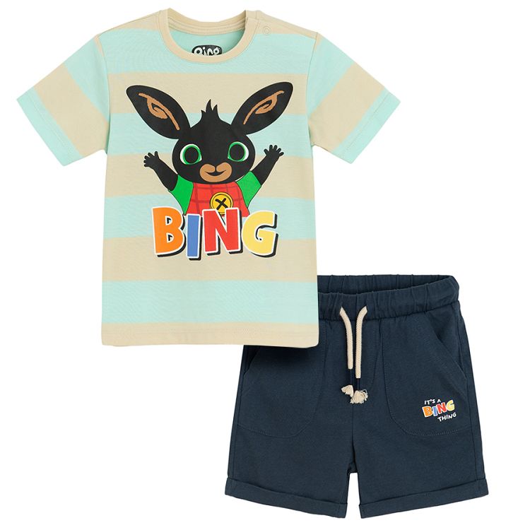 Bing Bunny set, T-shirt and blue shorts - 2 pieces