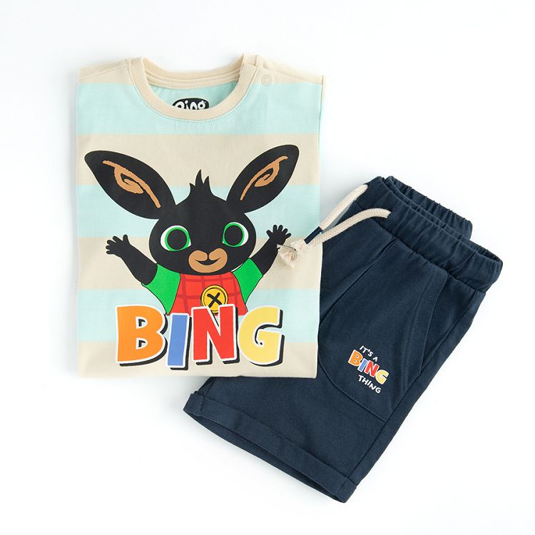 Bing Bunny set, T-shirt and blue shorts - 2 pieces