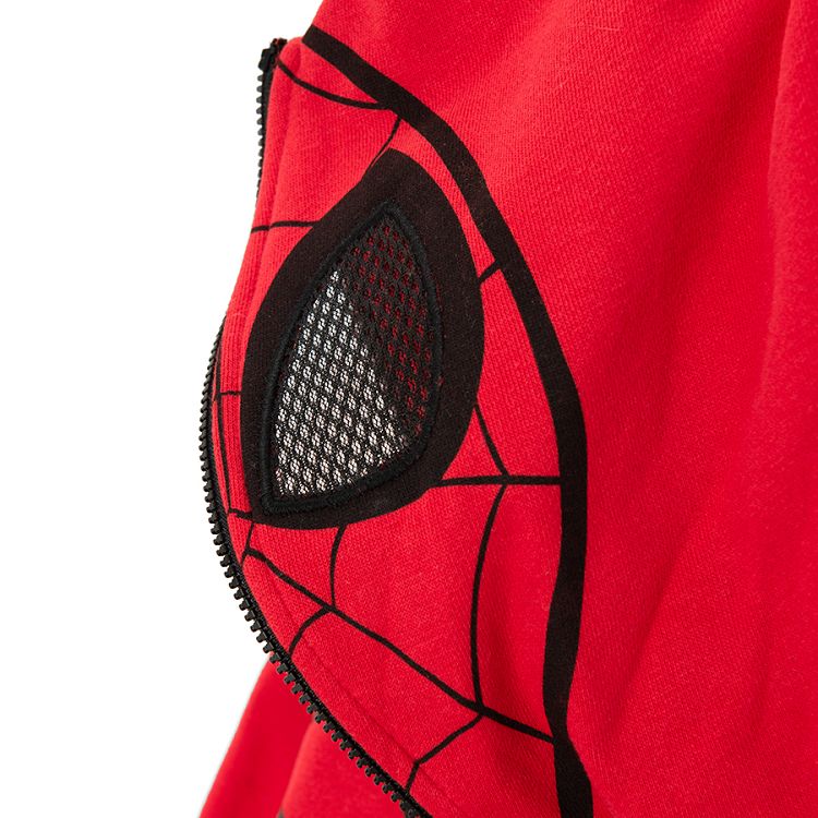 Spiderman red zip through hooded sweatshirt