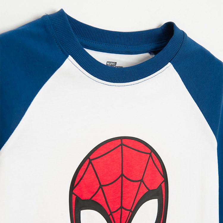 Spiderman blue and white long sleeve blouses- 2 pack