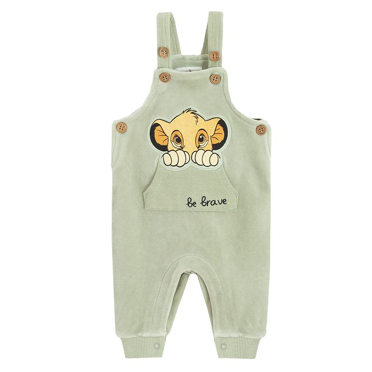 Lion King bodysuit and khaki dungaree set - 2 pieces