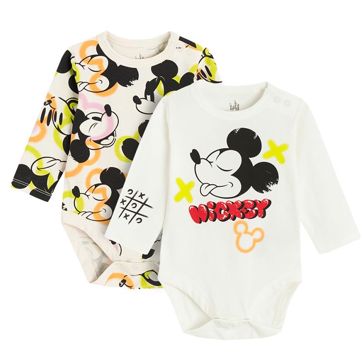 Mickey Mouse long sleeve bodysuits- 2 pack