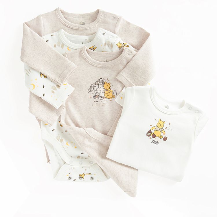 Winnie the Pooh long sleeve bodysuits- 4 pack