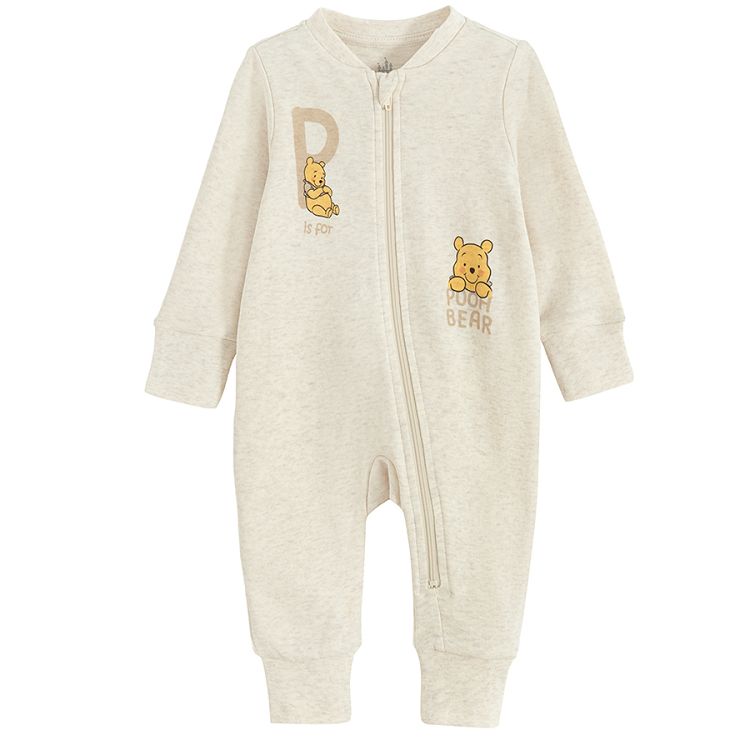 Winnie the Pooh long sleeve footless overall with side zipper- 2 pack