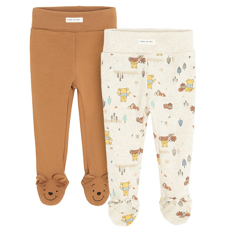 Winnie the Pooh footed leggings- 2 pack