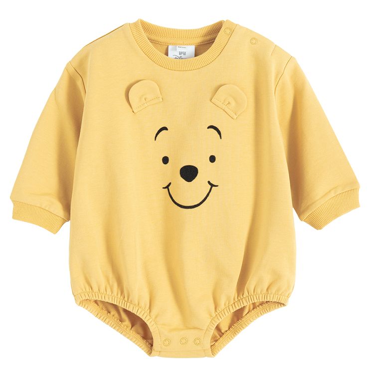 Winnie the Pooh yellow long sleeve bodysuit and grey footed leggings- 2 pieces