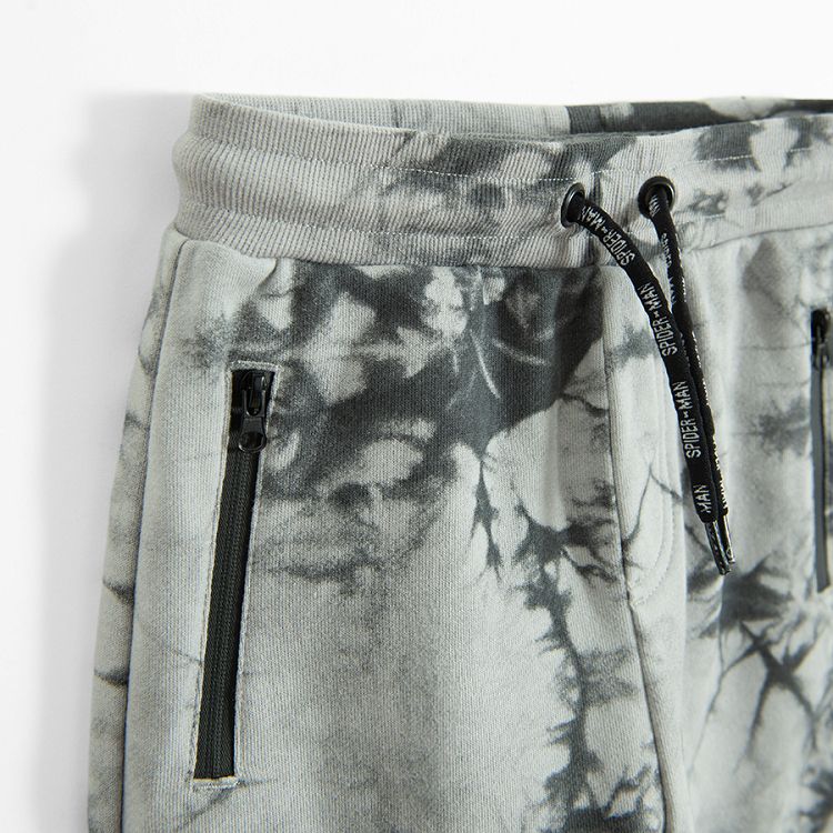 Spiderman black and white tie dye jogging pants