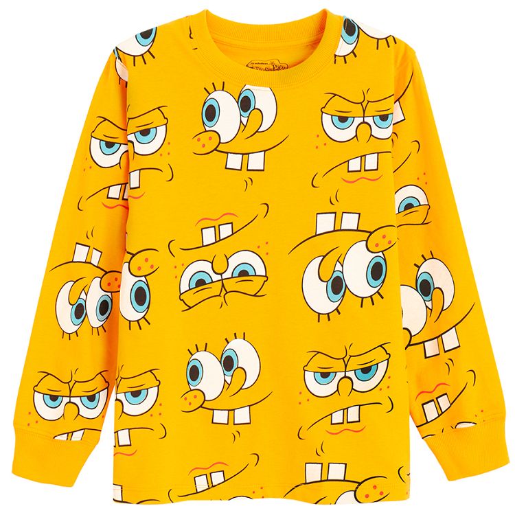 Sponge Bob white and yellow long sleeve blouses- 2 pack