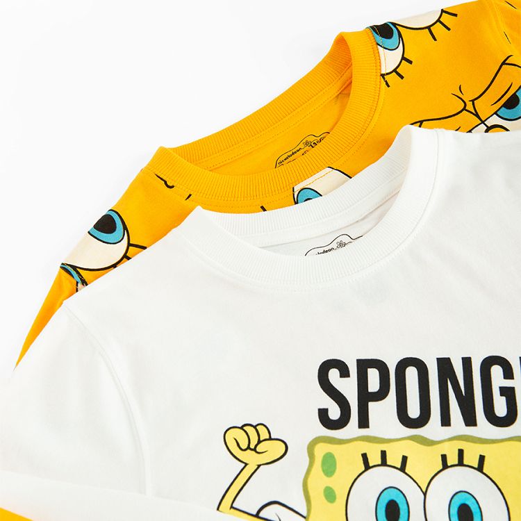 Sponge Bob white and yellow long sleeve blouses- 2 pack