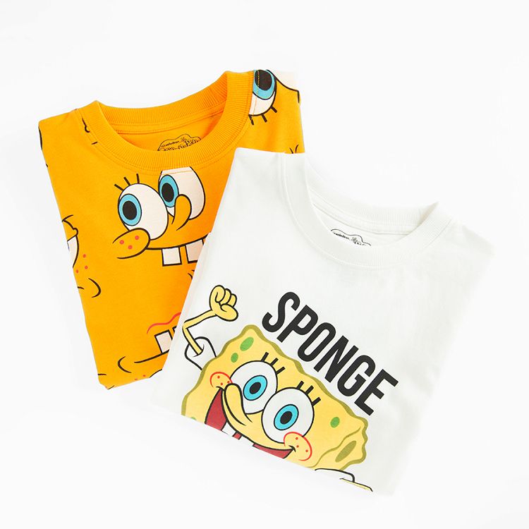 Sponge Bob white and yellow long sleeve blouses- 2 pack