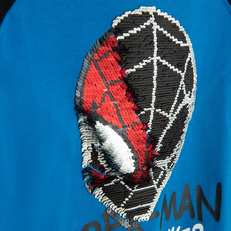 Spiderman blue and black sleeves sweatshirt