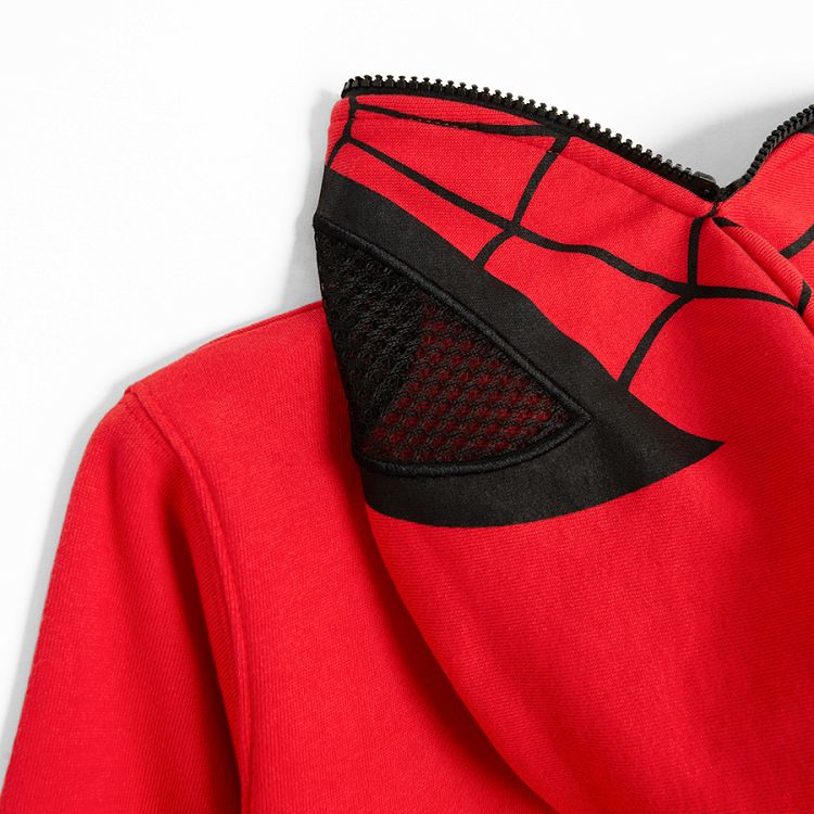 Spiderman red zip through hooded sweatshirt