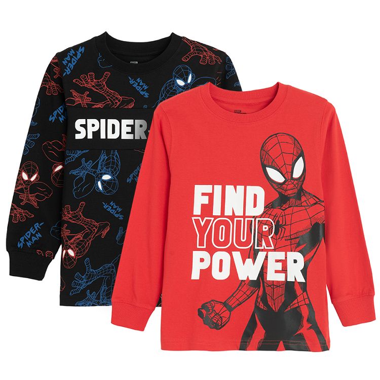 Spiderman red and black blouses- 2 pack