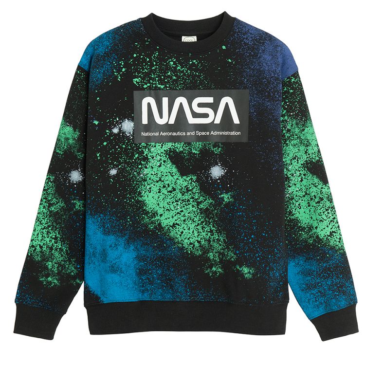 NASA black with pain splash sweatshirt