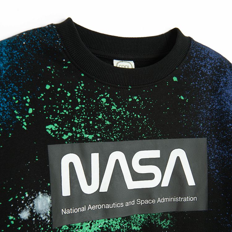 NASA black with pain splash sweatshirt