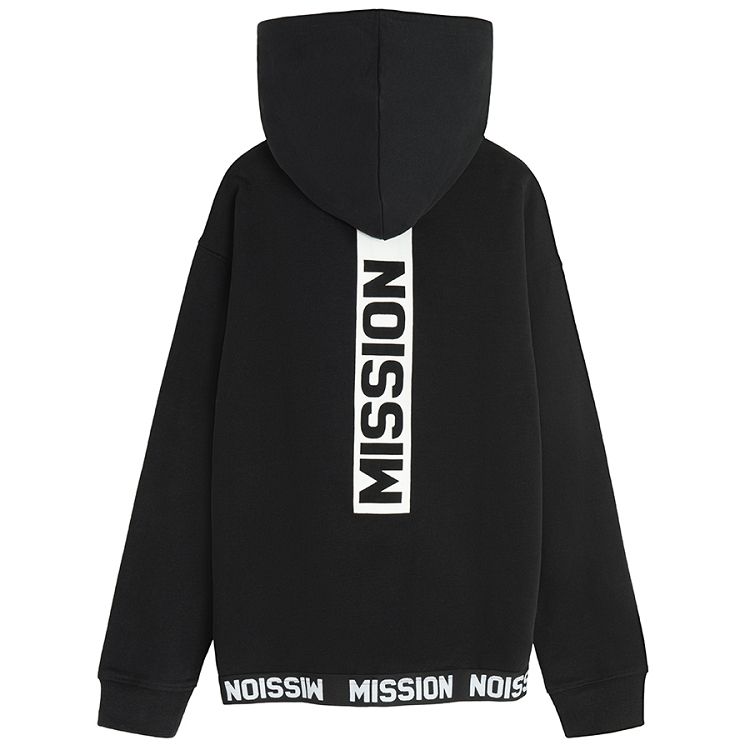 NASA black zip through hooded sweatshirt