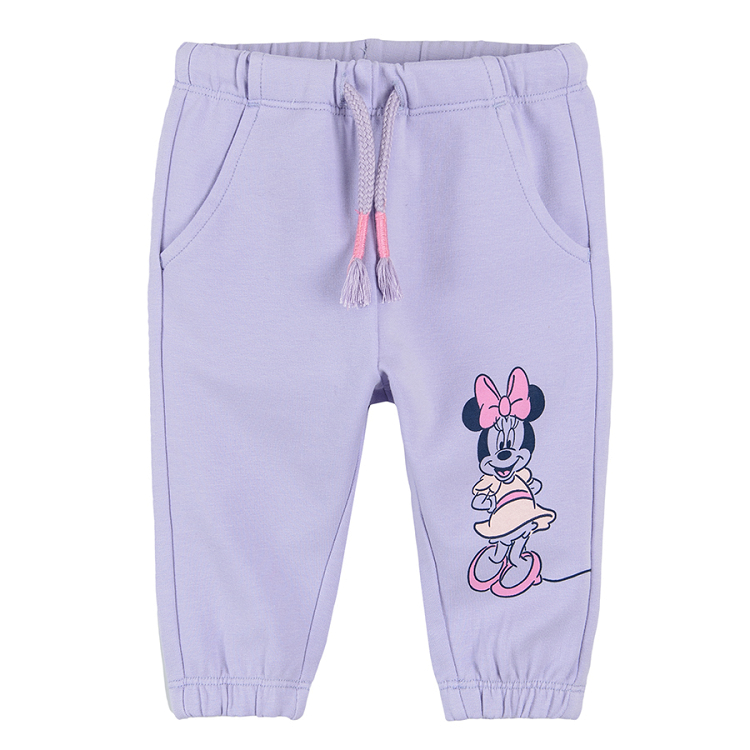 Light violet Minnie Mouse jogging pants with adjustable waist