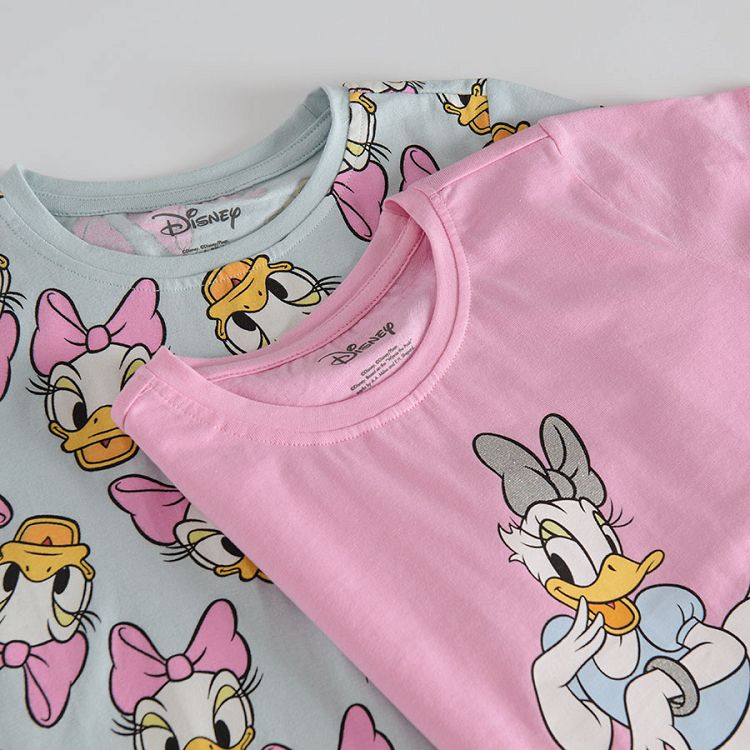 Daisy Duck pink and light blue short sleeve T-shirts- 2pack