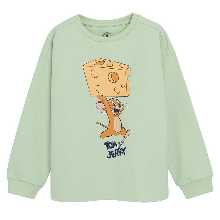 Tom and Jerry green sweatshirt and blue leggings set