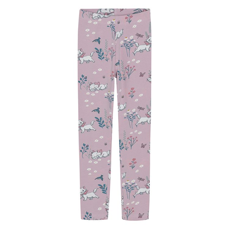 Marie Aristocats pink and green leggings