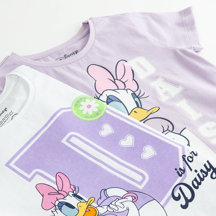 Daisy Duck white and purple short sleeve T-shirts- 2pack