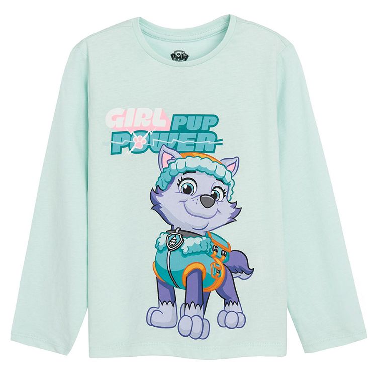 Paw Patrol white, pink and mint long sleeve blouses- 3 pack