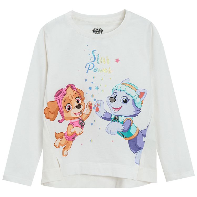 Paw Patrol purple and white long sleeve blouses- 2 pack