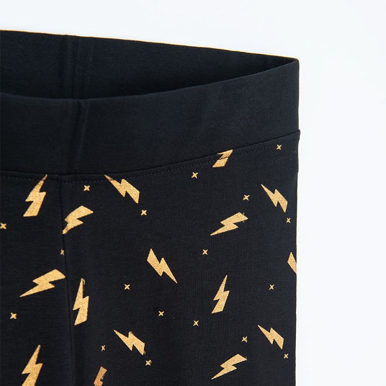 Black leggings with lightning print