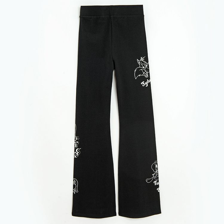 Looney Tunes black wide leg leggings