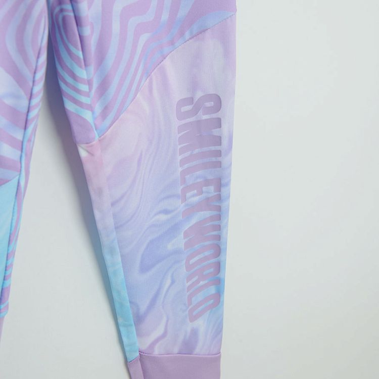 Smiley World purple tie dye leggings