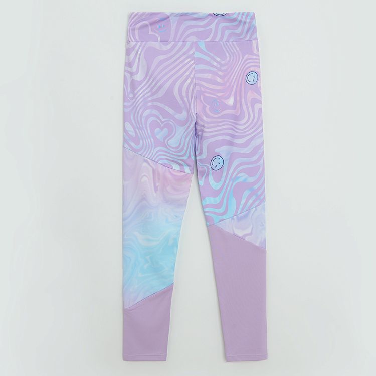 Smiley World purple tie dye leggings