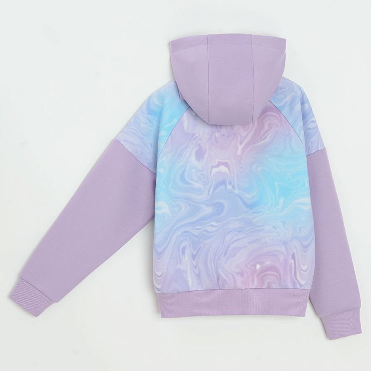 SMILEY purple tie dye zip through sweatshirt