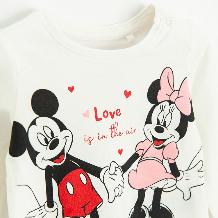 Mickey and Minnie Mouse long sleeve blouse LOVE IS IN THE AIR