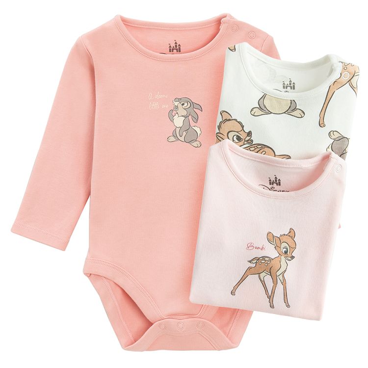 Bambi long sleeve bodysuits- 3 pack