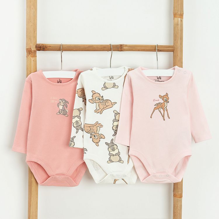 Bambi long sleeve bodysuits- 3 pack