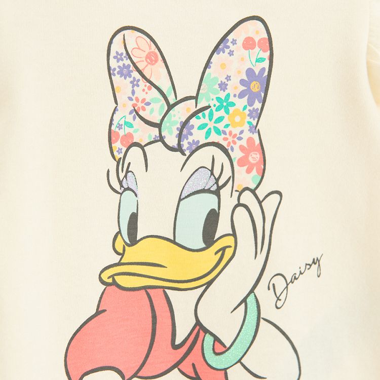 Daisy Duck white long sleeve blouse with ruffle on the shoulders