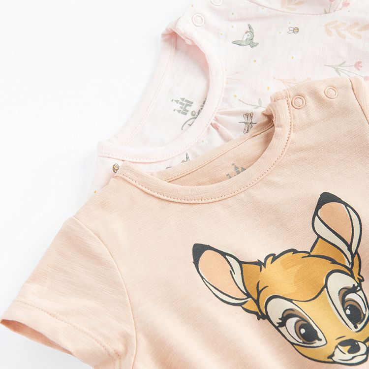 Bambi pink short sleeve bodysuits- 2 pack