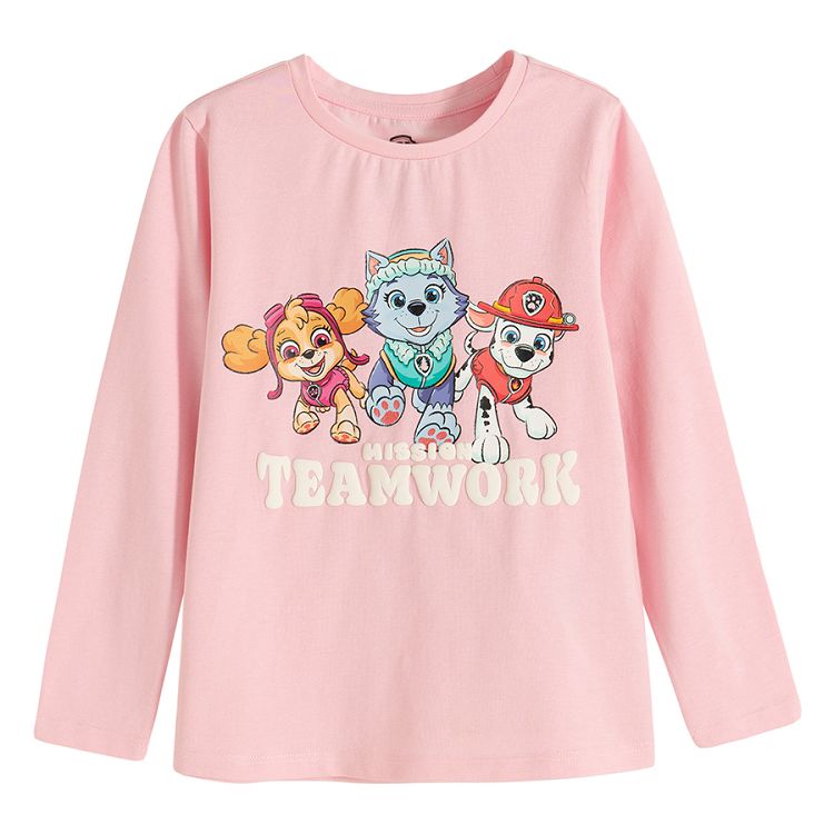 Paw Patrol white, blue and pink long sleeve blouses- 3 pack