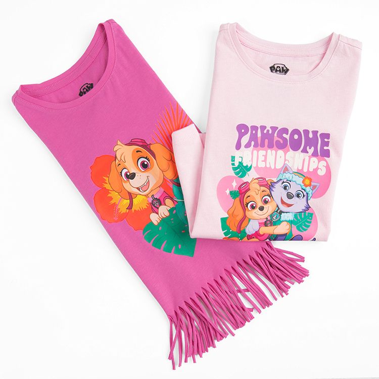 Paw patrol pink short sleeve T-shirts- 2 pack