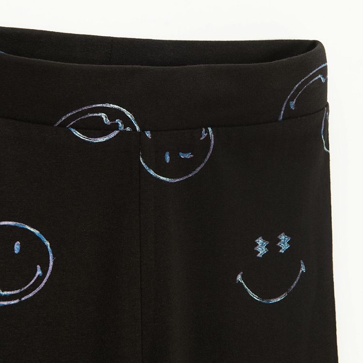 Smiley wide leg leggings