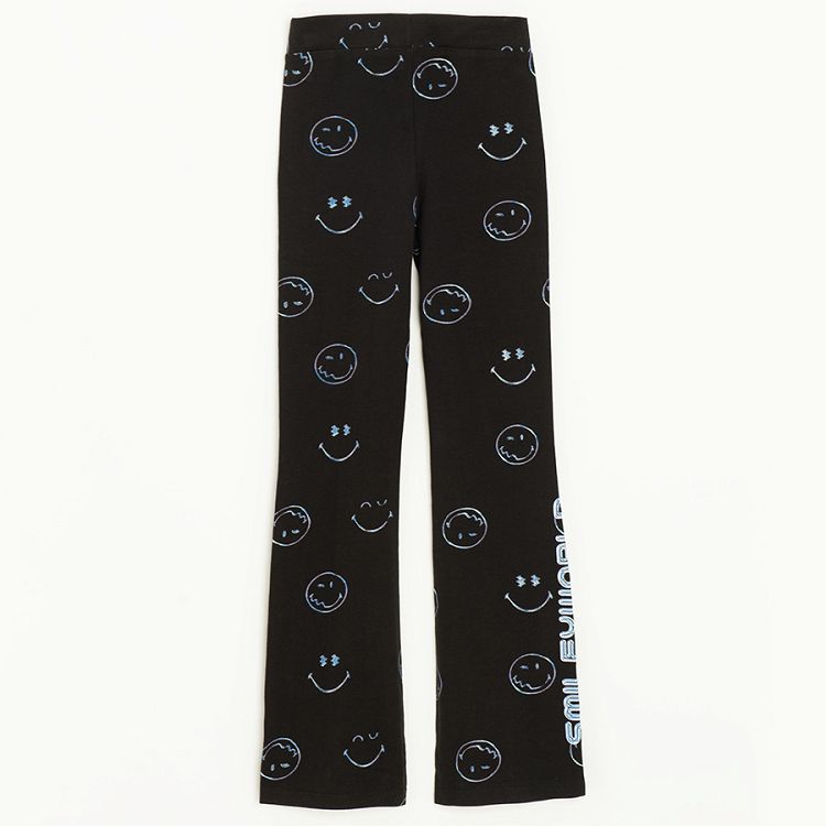 Smiley wide leg leggings