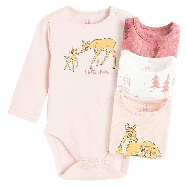 Bambi long sleeve bodysuits- 4 pack